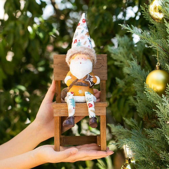 デバリエ クリスマス サンタクロース トムテ北欧の妖精 オシャレ インテリア クリスマスオーナメント お部屋のアクセント 飾り ユールトムテ（サンタクロース1組 椅子1組 セット品） (プレゼントサンタｍ)btm-114p