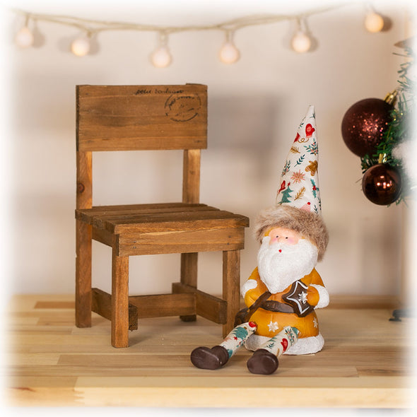 デバリエ クリスマス サンタクロース トムテ北欧の妖精 オシャレ インテリア クリスマスオーナメント お部屋のアクセント 飾り ユールトムテ（サンタクロース1組 椅子1組 セット品） (プレゼントサンタｍ)btm-114p