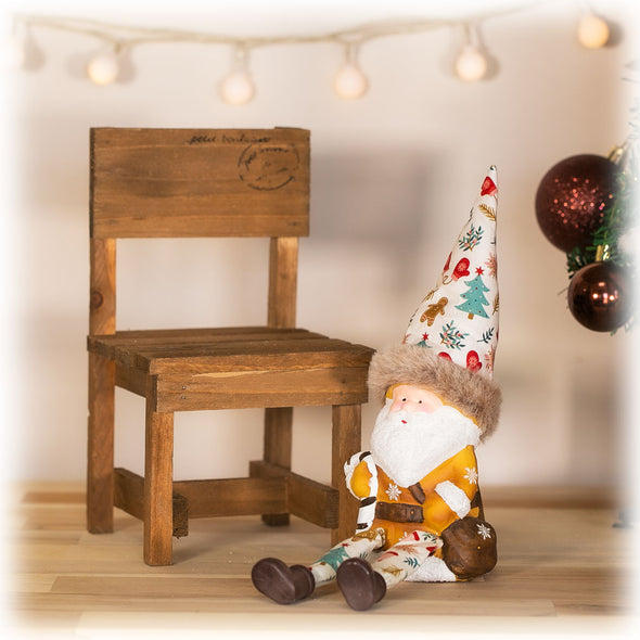 デバリエ クリスマス サンタクロース トムテ北欧の妖精 オシャレ インテリア クリスマスオーナメント お部屋のアクセント 飾り ユールトムテ（サンタクロース1組 椅子1組 セット品） (ステッキサンタｍ)btm-114s