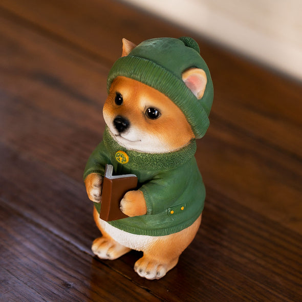 [デバリエ] フィギュア イヌ 柴犬 置物 インテリア ガーデニング オーナメント レジン製 ニット帽 誕生日プレゼント 女性 ギフト 最適なプレゼント [正規品] cb014c