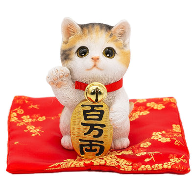 [デバリエ] 招き猫 猫 置物 癒し 商売繁盛 厄除け 病除け 開運 金運アップ 福を招く 玄関 飲食店 開店祝い 飾り物 誕生日 記念日 クリスマス 新年 プレゼント 雑貨 オブジェ (百万両三毛猫)cb039m