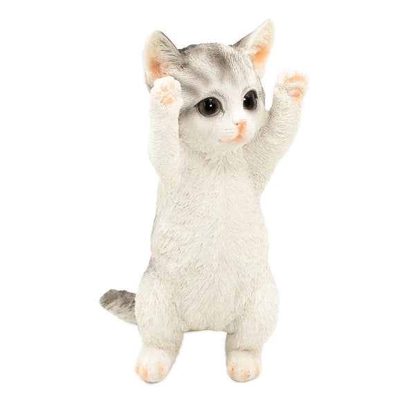 [デバリエ] cn73 猫の置物 インテリア ガーデニング オーナメント 猫 好き な 人 へ の プレゼント 誕生日プレゼント 女性 レジン製 ギフト 最適なプレゼント (ばんざいサバトラ)