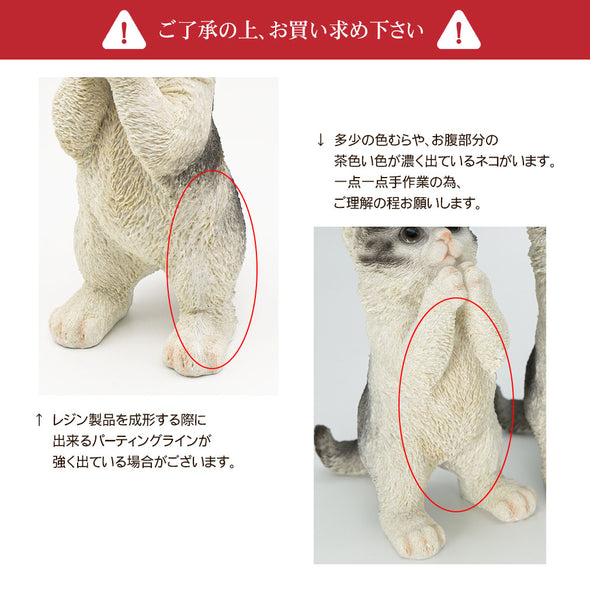 [デバリエ] cn76 猫の置物 インテリア ガーデニング オーナメント 猫 好き な 人 へ の プレゼント 誕生日プレゼント 女性 レジン製 ギフト 最適なプレゼント (おねがいサバトラ)