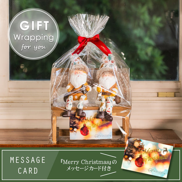 デバリエ クリスマス サンタクロース トムテ北欧の妖精 オシャレ インテリア クリスマスオーナメント お部屋のアクセント 飾り ユールトムテ（サンタクロース1組 椅子1組 セット品） (プレゼント×ステッキｍ)tm-114-b