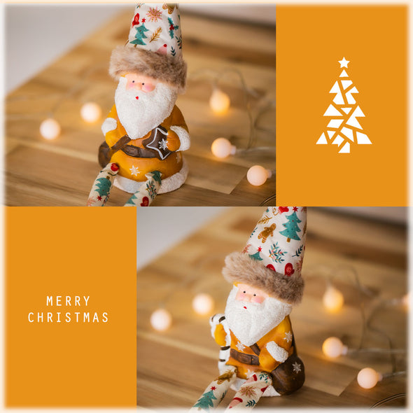 デバリエ クリスマス サンタクロース トムテ北欧の妖精 オシャレ インテリア クリスマスオーナメント お部屋のアクセント 飾り ユールトムテ（サンタクロース1組 椅子1組 セット品） (プレゼント×ステッキｍ)tm-114-b