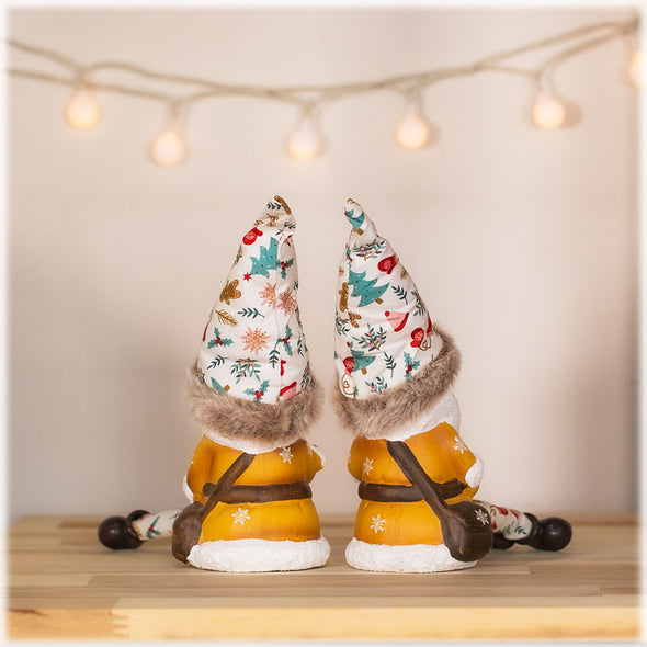 デバリエ クリスマス サンタクロース トムテ北欧の妖精 オシャレ インテリア クリスマスオーナメント お部屋のアクセント 飾り ユールトムテ（サンタクロース1組 椅子1組 セット品） (プレゼント×ステッキｍ)tm-114-b