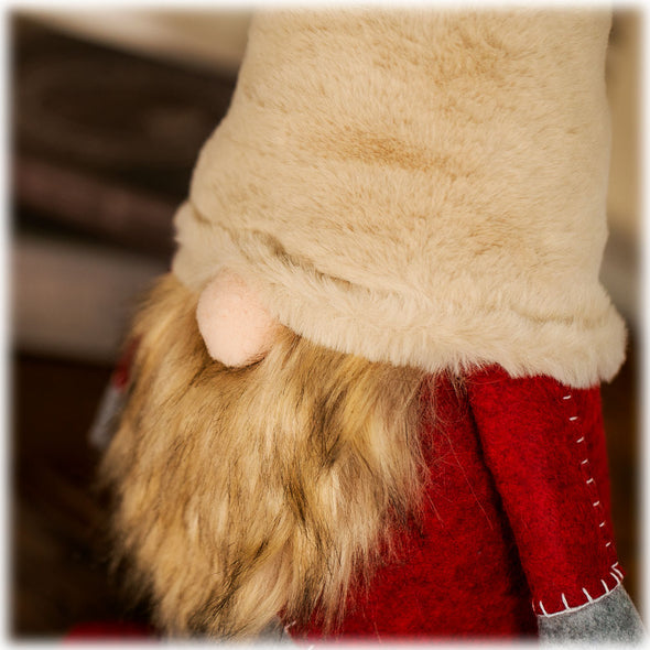 [デバリエ]トムテ クリスマス 北欧の妖精 42cm ビッグサイズ サンタクロース オシャレ インテリア クリスマスオーナメント お部屋のアクセント 飾り ユールトムテ (ベージュ)xwa04-be