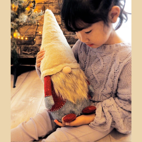 [デバリエ]トムテ クリスマス 北欧の妖精 42cm ビッグサイズ サンタクロース オシャレ インテリア クリスマスオーナメント お部屋のアクセント 飾り ユールトムテ (ベージュ)xwa04-be