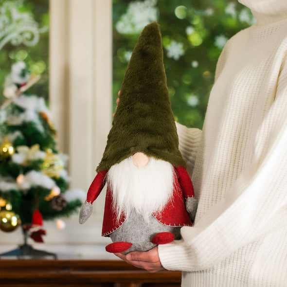 [デバリエ]トムテ クリスマス 北欧の妖精 42cm ビッグサイズ サンタクロース オシャレ インテリア クリスマスオーナメント お部屋のアクセント 飾り ユールトムテ (オリーブ)xwa04-ol