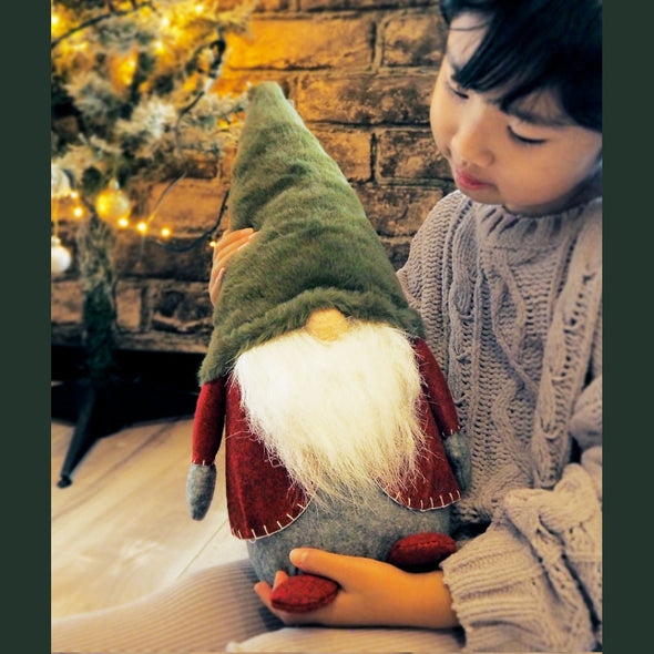[デバリエ]トムテ クリスマス 北欧の妖精 42cm ビッグサイズ サンタクロース オシャレ インテリア クリスマスオーナメント お部屋のアクセント 飾り ユールトムテ (オリーブ)xwa04-ol