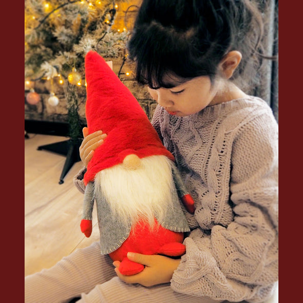 [デバリエ]トムテ クリスマス 北欧の妖精 42cm ビッグサイズ サンタクロース オシャレ インテリア クリスマスオーナメント お部屋のアクセント 飾り ユールトムテ (レッド)xwa04-r