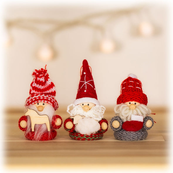 [デバリエ]トムテ クリスマスオーナメント 北欧の妖精 3個セット サンタクロース オシャレ インテリア お部屋のアクセント クリスマスツリー 飾り クリスマスプレゼント (サンタｓ馬ひつじブーツ) [並行輸入品]