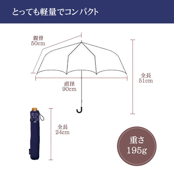 [デバリエ] bzl-24-anv 日傘 レディース 折りたたみ傘 UVカット 晴雨兼用 軽量 日焼け対策 誕生日