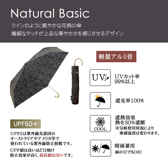 [ジュエリーギフト・デバリエ＆ファンシー] bzl-24 日傘 レディース 折りたたみ傘 UVカット 晴雨兼用 軽量 日焼け対策 誕生日