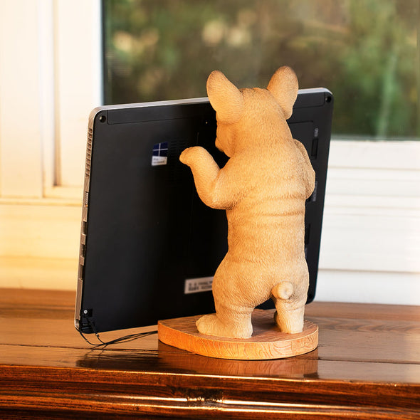 [ギフトショップ ファンシー] 犬 猫 タブレットスタンド 卓上 置物 プレゼント [正規品](フレンチブルドック 茶) ca244b