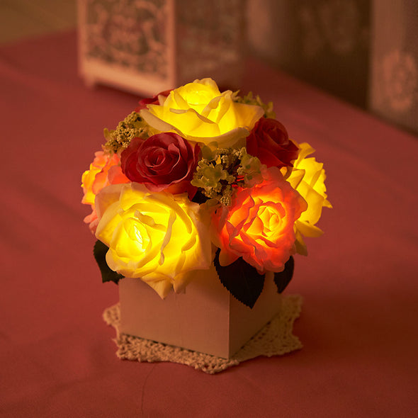 ファンシー ep-02 人感センサー付き 光る花 LEDライト 誕生日プレゼント 女性 贈り物 花 雑貨 人気商品 (クラシカルローズピンク)