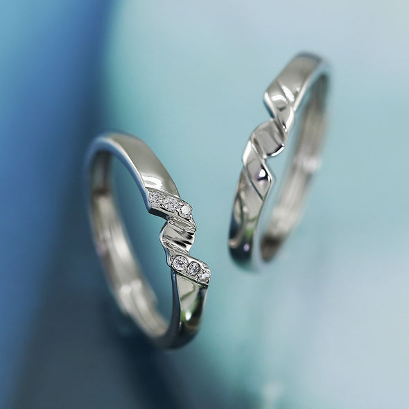 [デバリエ] ri65 ペアリング2個セット 指輪 プレゼント  SV925 フリーサイズ 女性が喜ぶ シルバー (ストームライン)