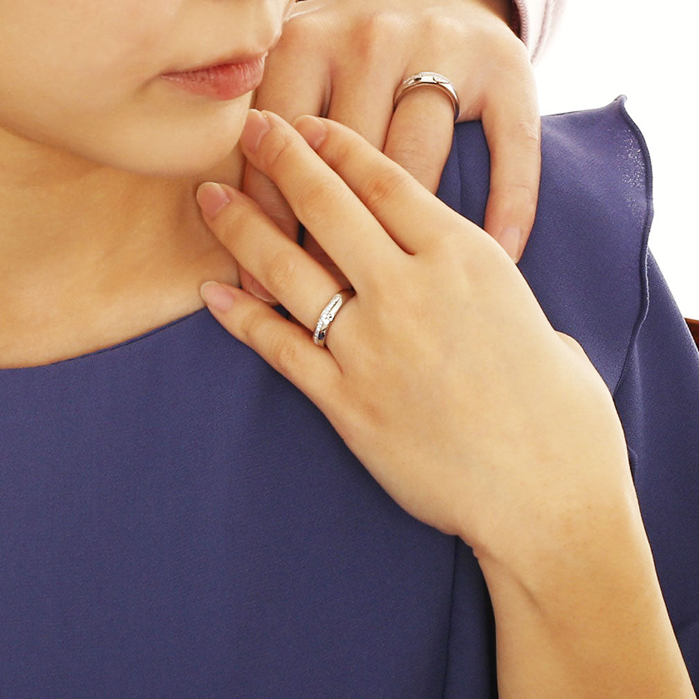 [デバリエ] ri66 ペアリング2個セット 指輪 プレゼント 人気 カップル 記念日 贈り物 上品 おしゃれ SV925 シンプル フリーサイズ  女性が喜ぶ シルバー (エターナル)