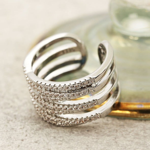 [デバリエ] ri71 指輪 誕生日プレゼント 女性 ピンキーリング ファッションリング フリーサイズ 1粒 シルバー