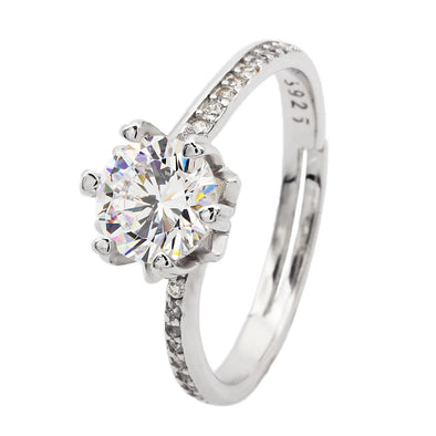 [デバリエ] ri75 指輪 ファッションリング 誕生日プレゼント 女性 人気 レディース モアサナイト ダイヤモンド デザインリング シンプル フリーサイズ シルバー