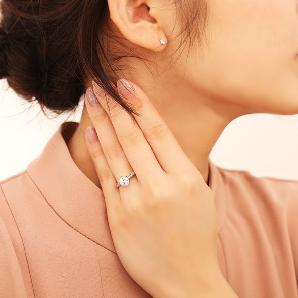 [デバリエ] ri76 指輪 ファッションリング 誕生日プレゼント 女性 人気 レディース モアサナイト ダイヤモンド デザインリング シンプル フリーサイズ シルバー
