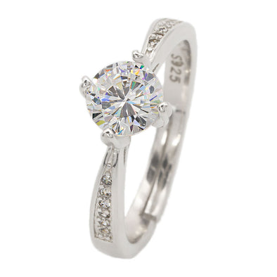 [デバリエ] ri77 指輪 ファッションリング 誕生日プレゼント 女性 人気 レディース モアサナイト ダイヤモンド デザインリング シンプル フリーサイズ シルバー