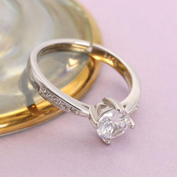 [デバリエ] ri77 指輪 ファッションリング 誕生日プレゼント 女性 人気 レディース モアサナイト ダイヤモンド デザインリング シンプル フリーサイズ シルバー