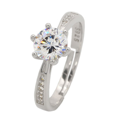[デバリエ] ri78 指輪 ファッションリング 誕生日プレゼント 女性 人気 レディース モアサナイト ダイヤモンド デザインリング シンプル フリーサイズ シルバー