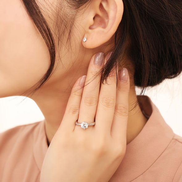 [デバリエ] ri78 指輪 ファッションリング 誕生日プレゼント 女性 人気 レディース モアサナイト ダイヤモンド デザインリング シンプル フリーサイズ シルバー