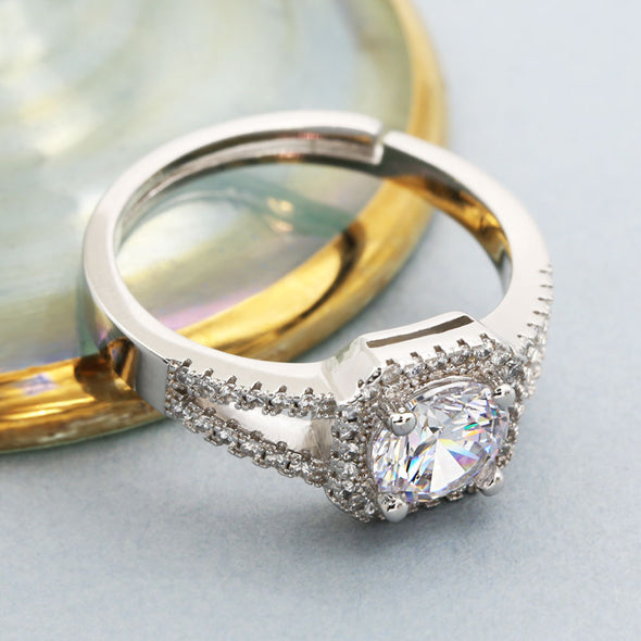 [デバリエ] ri80 指輪 ファッションリング 誕生日プレゼント 女性 人気 レディース モアサナイト ダイヤモンド デザインリング シンプル フリーサイズ シルバー