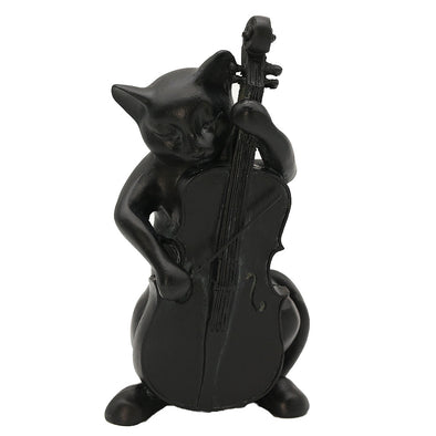 [デバリエ] wa01 猫の置物 黒猫 レジン製 ギフト 誕生日プレゼント 最適なプレゼント (チェロ)
