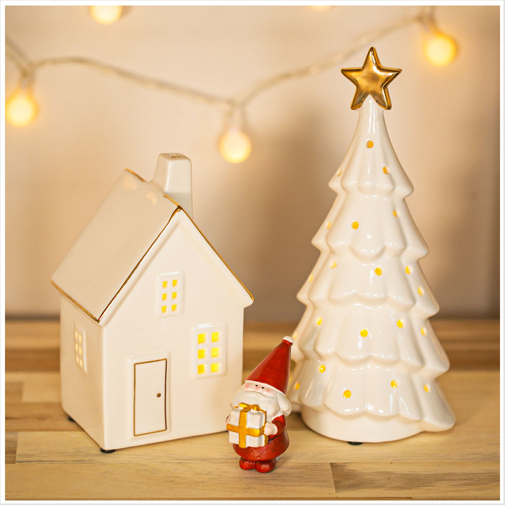 デバリエ] 卓上 クリスマスツリー サンタクロース セラミック 光る クリスマス 置物 ギフト オブジェ was15 – Gift Shop  de'Varie