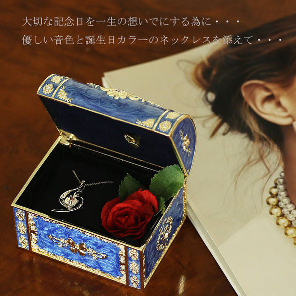 デバリエ y441-jb-cle ネックレス 4月誕生日プレゼント sv925 セット品（オルゴール1組 ネックレス1組） ラッピング付